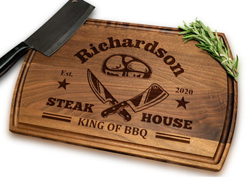 Personalized Gift for Men – Custom Engraved Cutting Board for Dad, Grandpa – Wood Grill Board for BBQ Lovers – Barbecue & Grilling Gift for Him – Perfect for Father’s Day, Anniversary or Birthday
