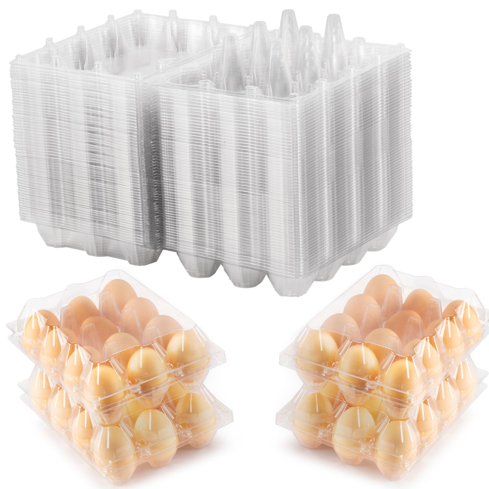 50 Packs Egg Cartons Cheap Bulk?Plastic for 12 Eggs? Clear Egg Cartons 3 * 4 Grids?Perfect for Refrigerator Chicken Farm Markets Commercial Business Market Display