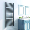 LUNEZY Heated Towel Rail Rails Towel Warmer,Heated Towel Rack, Electric Towel Warmer Wall-Mounted Plug-in Energy Saving Bath Towel Heater Home Bathroom Accessories, Matte Black (Color : H