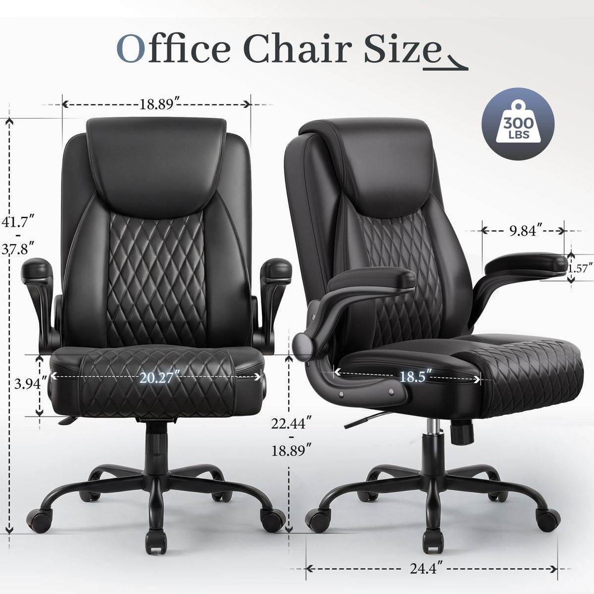 Gtpoffice Executive Office Chair with Comfortable Lumbar Support, Ergonomic Gaming Chair with Flip-up Armrests & Zoned Pressure-relief Cushion,