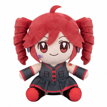 Collectible Pink Drill Twin Tail Girl Plush 22cm, Cute Anime Plush Character with 3D Twin-Drill Hair, Red and Black Outfit Figure Stuffed, Soft Anime Plushie Pillow Gift for Fans & Collectors