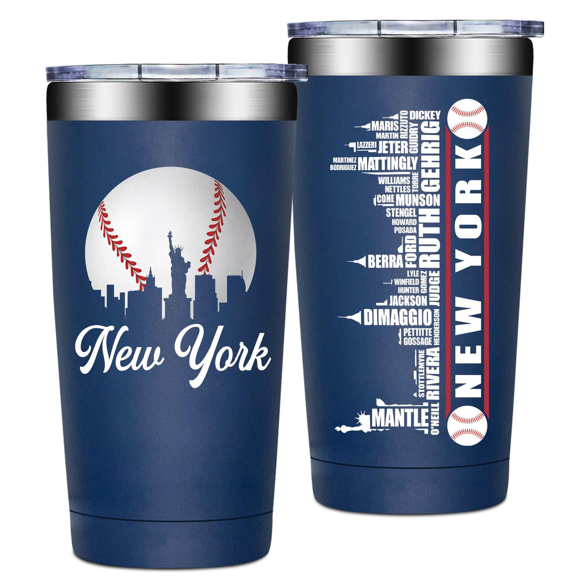 Legends New York Baseball City Skyline Gifts - Baseball Gifts for Men, Christmas, Father's Day, Birthday Gifts for Fans - Tumbler Cup 20oz
