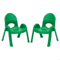 Children’s Factory Value Stack 11" Child Chair, Shamrock Green, 2 Pack, Stackable Ergonomic Seating Solution for Classrooms and Homeschools