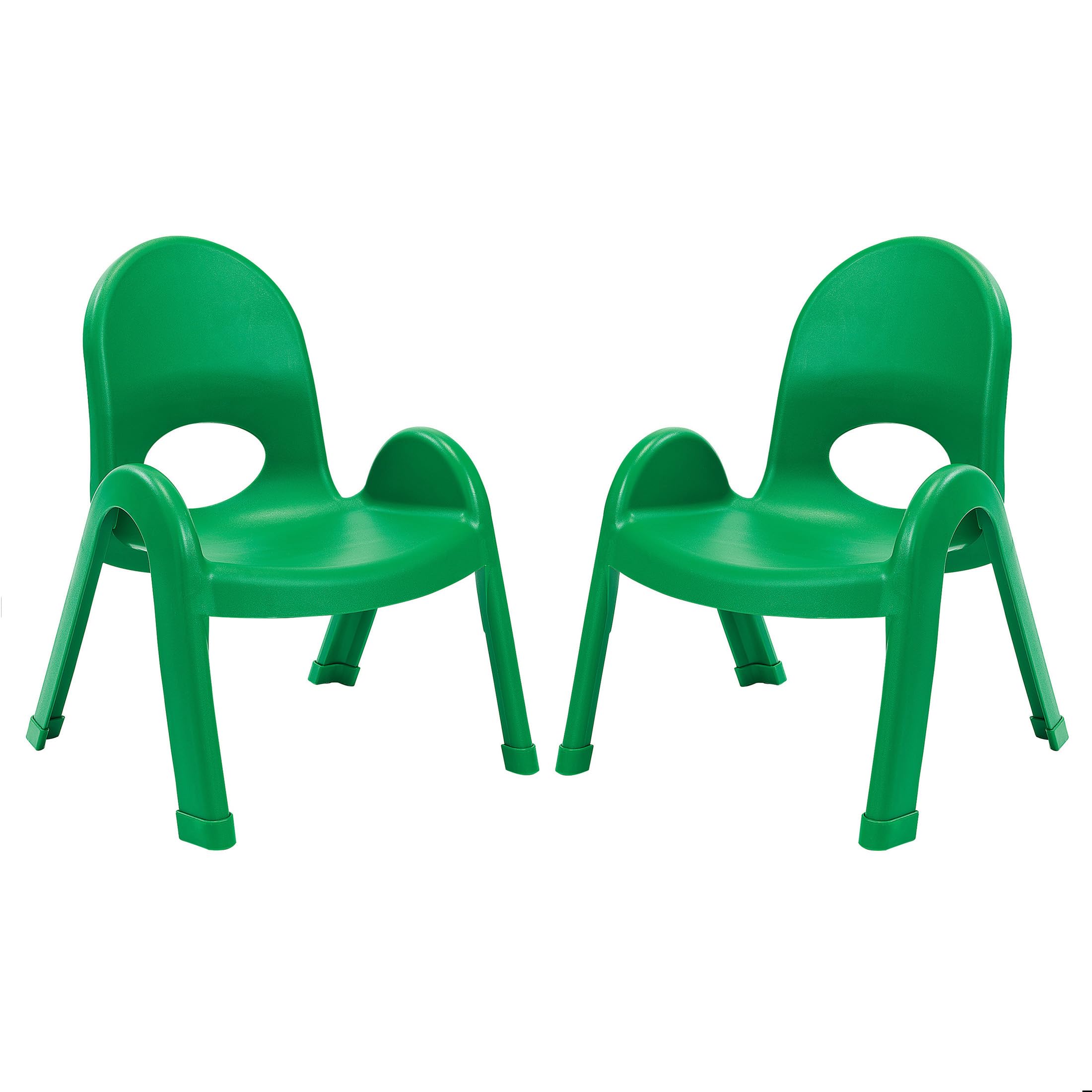 Children’s Factory Value Stack 11" Child Chair, Shamrock Green, 2 Pack, Stackable Ergonomic Seating Solution for Classrooms and Homeschools