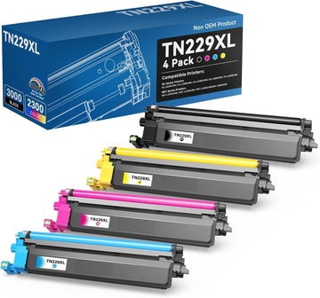 TN229XL TN229 Toner Cartridges Replacement for Brother MFC-L3780CDW | Compatible with TN 229 229XL DR229CL to work with MFC-L3720CDW MFC-L3765CDW HL-L3280CDW HL-L3220CDW HL-L3295CDW (4 Pack)