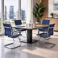 Dm Furniture Conference Room Chairs Set of 4, Office Guest Chair with Armrests, Faux Leather Upholstery & Metal Sled Base, Comfortable Meeting