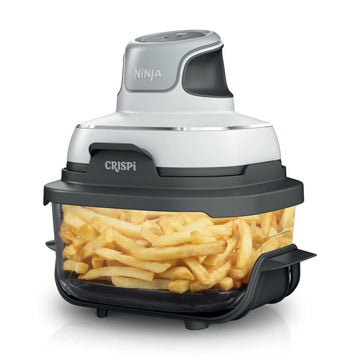 Ninja FN090 Crispi 3-in-1 4QT Portable Cooking System with TempWare Container, 1500W, Recrisp, Air Fry, & Max Crisp, Easy Storage, Crisper Plate, Lid, Cook, Serve & Store, White (Renewed)