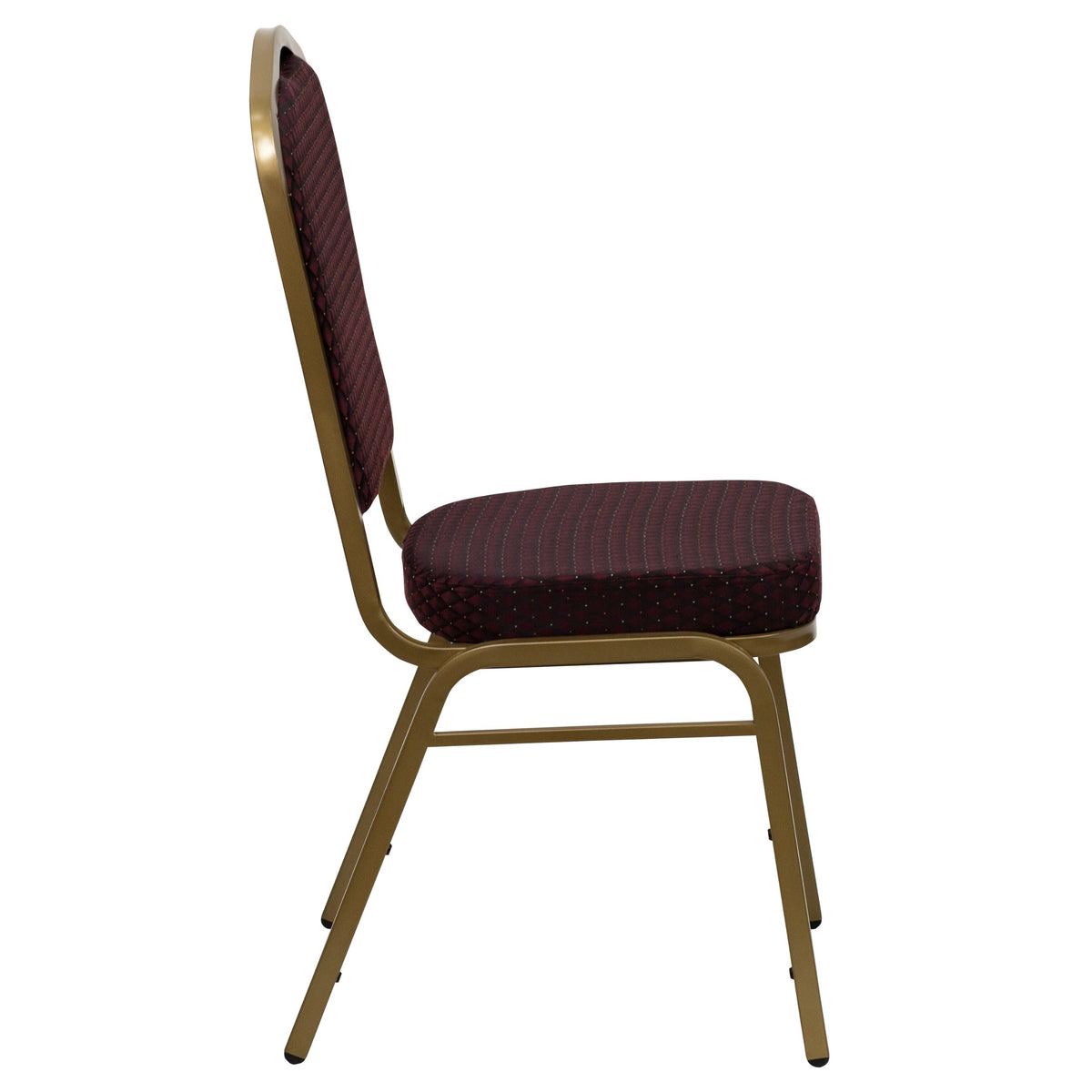 Flash Furniture Hercules Fabric Crown Back Banquet Chair, Burgundy, 4-pack, Set of 4, Burgundy Patterned Fabric/gold Frame