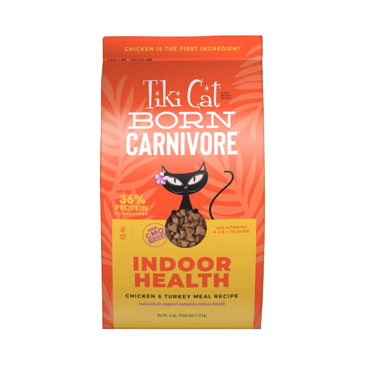Tiki Cat Born Carnivore Indoor Health, Chicken & Turkey Meal, 6 lbs Bag