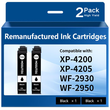 Remanufactured for Epson 232XL Ink Cartridges Combo Pack 2 Black | New Upgraded Chip, High Capacity, Compatible for Epson Workforce WF-2950 WF-2930 Expression Home XP-4200 XP-4205