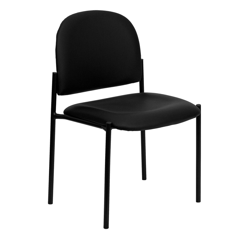 Flash Furniture Tania Comfort Vinyl Upholstered Stackable Side Reception Chair with Padded Seat, Modern Stackable Chair for Living Room/office,