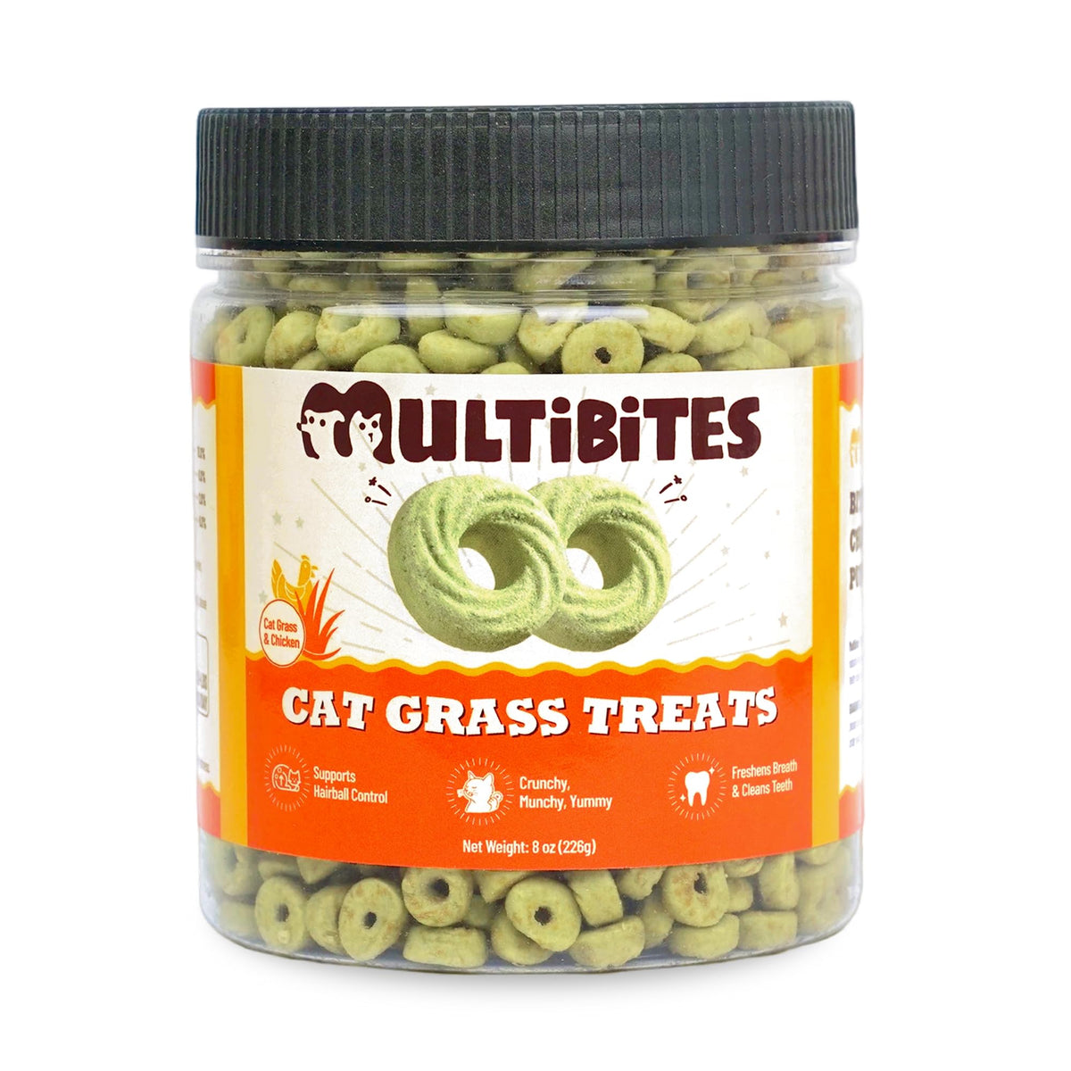 8 oz Cat Grass Treats Hairball Control Catnip Flavor Healthy Cat Snacks Training Biscuits Cat Treats