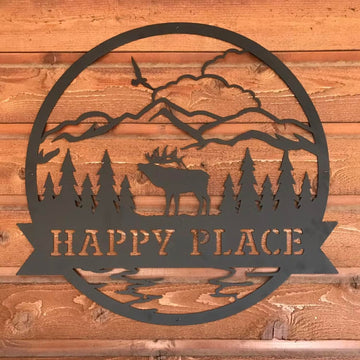 RealSteel Personalized Elk Metal Wall Art – Custom Rustic Mountain Monogram Sign | Hunting Lodge, Cabin & Farmhouse Décor | Indoor Outdoor Steel Wall Hanging | Father’s Day & Housewarming Gift | Made in USA