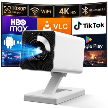 ?Built-in APPS?Mini Projector With Wifi And Bluetooth, 1080P 4K Support Portable Projector, Movie Projector for Bedroom, Compatible with Smartphones/TV Stick/iPad/PS5/Laptop/HDMI/USB