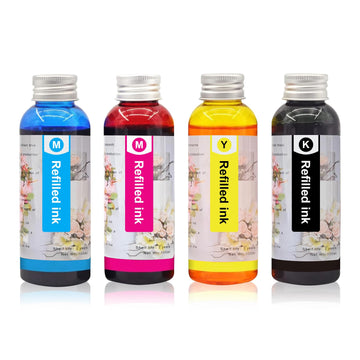 4 ×100ML Ink Refill Kit Work for 280XL 281XL 270XL 271XL 250XL 251XL Compatible for PIXMA TS702a TS702 TR8622a TR8620a IX6820 TR6320 Printers,BMCY,4color