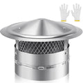 8 Inch Chimney Cap, 8" Stainless Steel Cone Top Chimney Cap with Screen, Adjustable and Reinforced Round Chimney Cap, Chimney Cover for Vents,Rain Cap for All-Round Chimney,8 Inch Round Chimney Cap