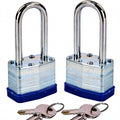 SEPOX® 2PCS Heavy Duty Padlock Keyed Alike, 2-3/8" Extra Long Shackle, 40MM 1-9/16" Laminated Steel Lock Body, Ideal for Gym Locker, Sheds, Gate, Warehouse, Tool Box, Hasp (4 Keys Same)
