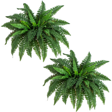 Nearly Natural 40 in Artificial Boston Fern Indoor Plant (Set of 2)