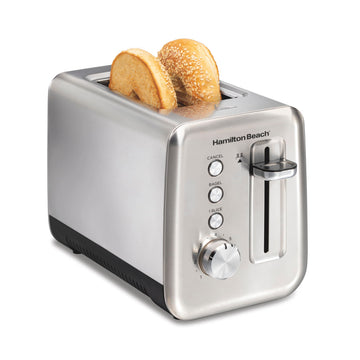 Hamilton Beach Sleek Stainless Steel 2 Slice Toaster, Sure-Toast One-Slice Technology, R22721 (Renewed)