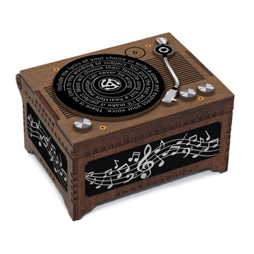 Davidson Workshop Custom Song Lyrics MP3 Music Box, Vinyl Record Player Music Box with Personalization