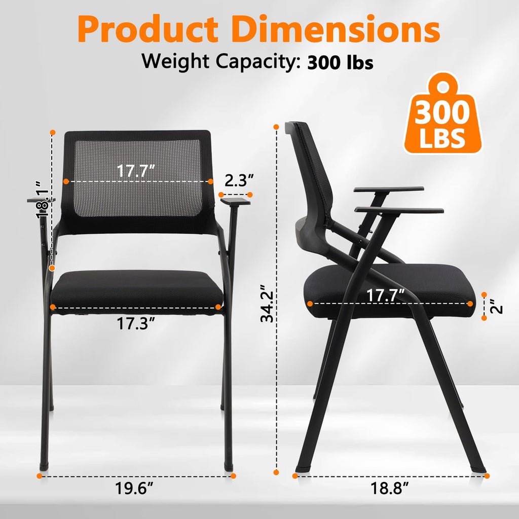 Clatina Tablet Arm Chair with Caster Wheels Mesh Guest Nesting Stacking for Office School Classroom Training Conference Waiting Room Gray