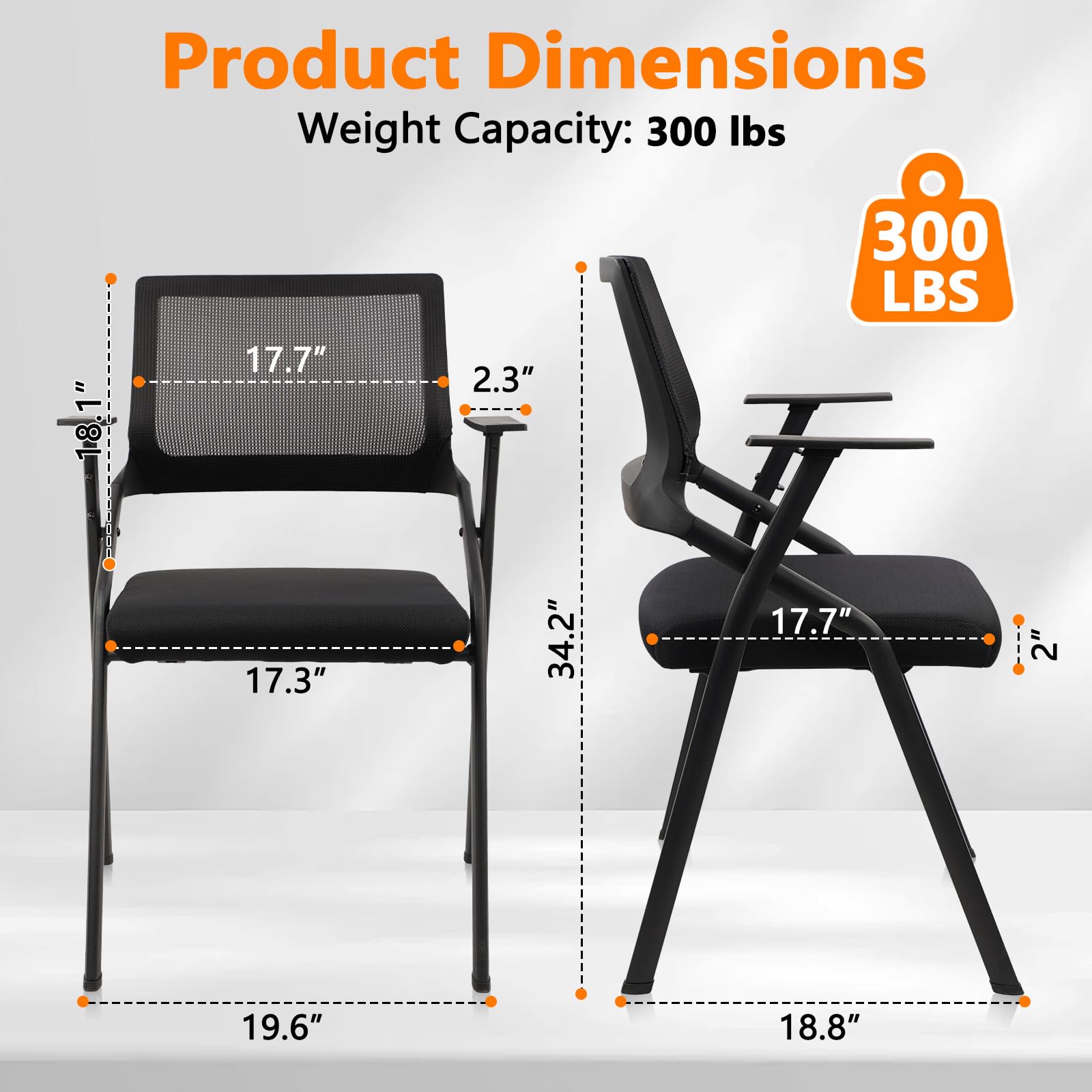 Clatina Tablet Arm Chair with Caster Wheels Mesh Guest Nesting Stacking for Office School Classroom Training Conference Waiting Room Gray