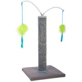 Scratch 'N Spin Cat Toy, Carpet Scratching Post, Interactive Spinning Wand, Multicolored