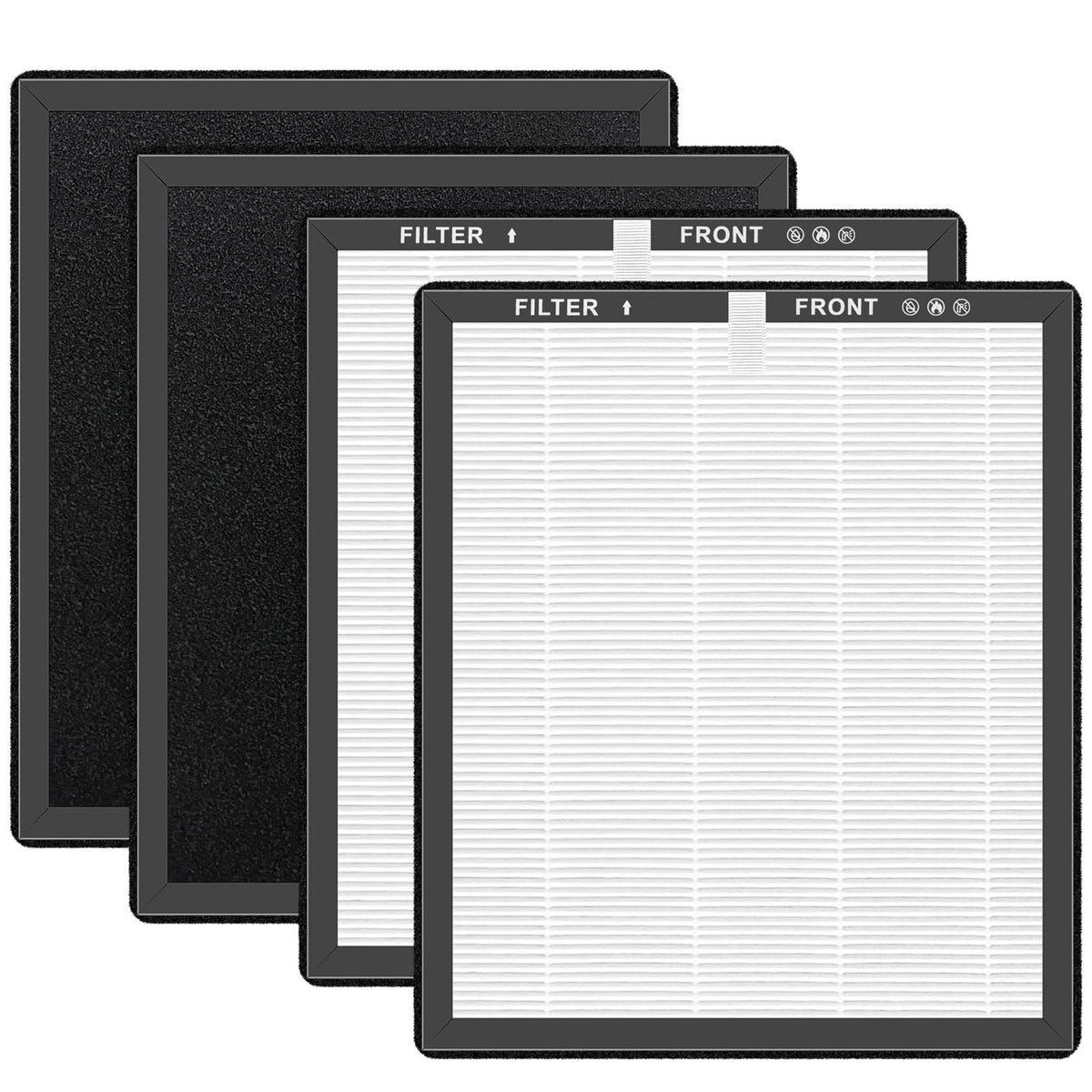 ZX001 HEPA Filter Compatible with AnEgoe&PAKEOI ZX001 Air Purifier | Slirceods -4pack H13 Activated Carbon Filter,3-layer filtration pollen, dust, pet hair odor,fumes and VOCs