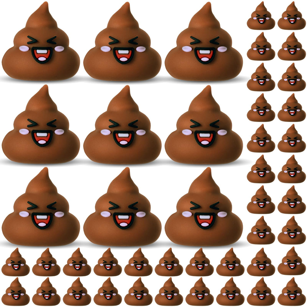 JellyArch 30 Pcs Tiny Poop Figurine Mini Expression Poo Statue Small Fake Poo Figures Poop for Gift Bag and Halloween Egg Fillers Hide and Seek Props Party Supplies Gifts (Brown)