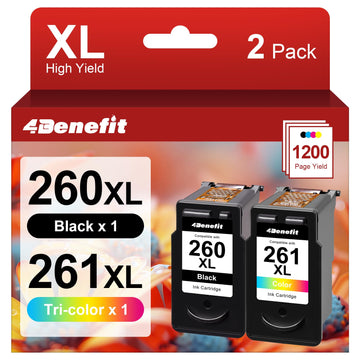 PG-260XL/CL-261XL Black/Tri-color High Yield Ink Cartridges 260XL 261XL Ink | PG260XL CL261XL Replacement for Canon 260XL 261XL Combo Pack of 2 for Pixma TS6420 TS6400 TR7020 TR7000 TS5300 TS5320 Printer