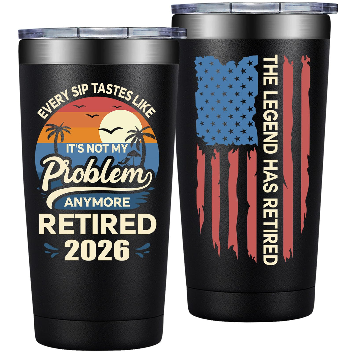 Grifarny Retirement Gifts for Men 2026 - Funny Retirement Gifts for Coworker, Teachers, Boss, Friends, Family - The Legend Has Retired Tumbler Cup 20 oz