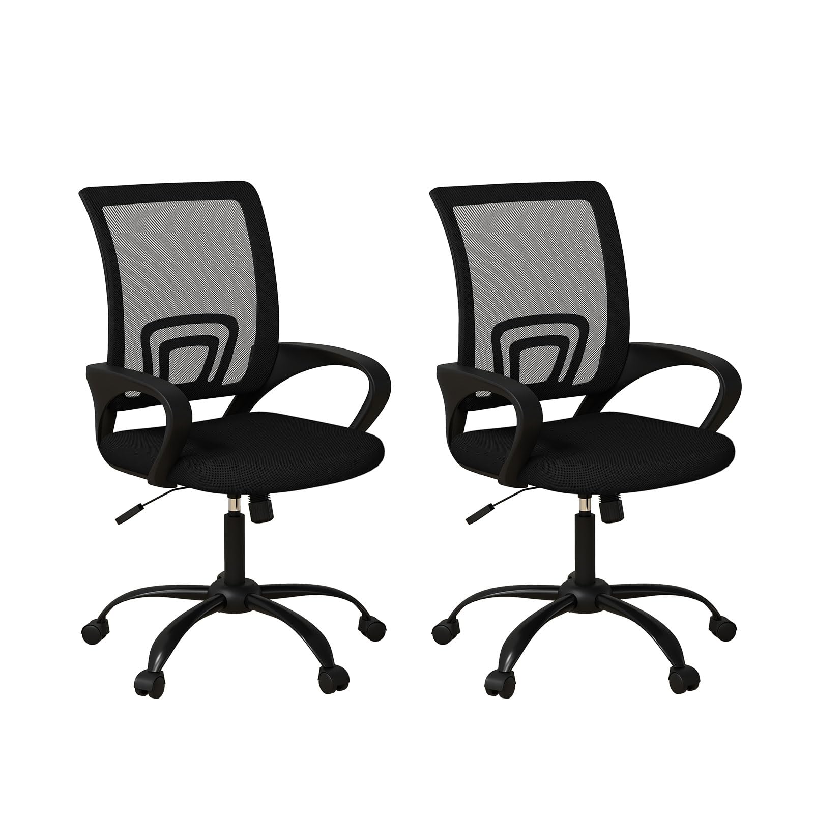 Bonzy Home Ergonomic Office Chairs Set of 2, Rolling Conference Room Chairs with Wheel, Mesh Computer Desk Chair with 360° Swivel, Height