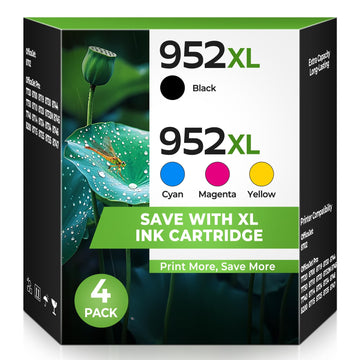 952XL Ink Cartridges Combo Pack, Compatible for HP 952 XL 952XL 952 Ink Cartridge Work with OfficeJet 8702 OfficeJet Pro 8710 7740 8720 8702 8210 7720 8715 8730 8740 8216 Printer (BK/C/M/Y,4 Pack)