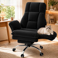 Homzolva Big and Tall Office Chair with Footrest & Flip Armrests, Black