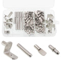 Shelf Support Pegs Kit, 94 Pcs 4 Styles Shelf Pegs, 5mm Nickel Plated Cabinet Shelf Bracket Pegs, Shelf Pins Holders for Bookcase Kitchen Closet Shelf Shelves Furniture Cabinet