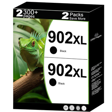 902XL Ink Cartridges Black 2 Pack Compatible for HP 902 XL Fit for OfficeJet 6978 6968 6958 6970 6960 6975 6962 6950 6954 6951 6956 6961 6963 6964 Printer with V13.1.1 Chip (2Packs, Black)