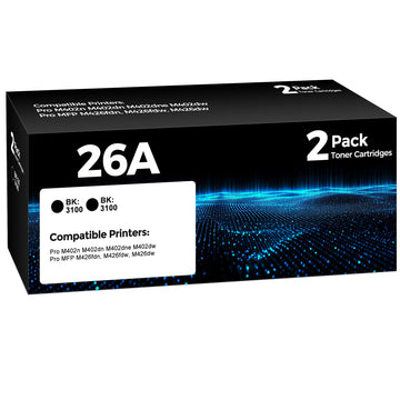 26A CF226A Toner Cartridge Black 2 Pack Compatible for HP 26A CF226A 26X CF226X CF226 Toner Cartridges Replacement for Laserjet Pro M402n M402dn M402dne M402dw, Pro MFP M426fdn M426fdw M426dw Printers