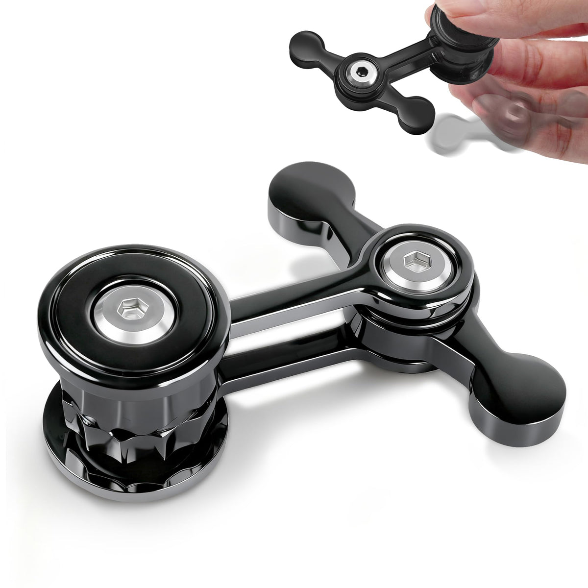 Metal Fidget Spinner Toy for Adult Cool Gadgets Gifts for Teen Boy Silent Figette Office Desk Toy Anxiety Stress Relief Item Quiet Calming Down Autism ADHD Tools Valentines Day Gifts for Him Men