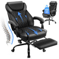 Amseatec Big and Tall Office Chair with Footrest, Lumbar Support, Black, Oversized