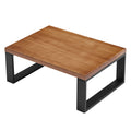Rorkee Wooden Step Stool for Bed, Portable Small Stool, Solid Iron Frame, Extral Large, Light Walnut