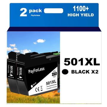 LC501XL LC501 Ink Cartridges for Brother LC501 Ink Cartridges 501 501XL for Brother MFC-J1260DW MFC-J1360DW MFC-J1410DW Printer 2 Pack (2 Black)