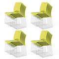 Vingli Stacking Chairs Set of 20 Stackable Office Chairs with Metal Sled Base, Ergonomic Plastic Seat, Stacking Chairs for Waiting Room Break