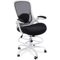 Hylone 400lbs Heavy Duty Drafting Chair 5" Thickened Seat Office Chair with Flip-up Armrests Tall Ergonomic Computer Chair with Lumbar Support