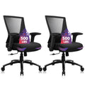 Clatina Big and Tall Office Chair Heavy Duty Ergonomic Desk Chair 500lbs with Flip-up Arms & Wide Thick Seat Cushion Home Executive Swivel Mesh