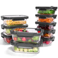 10-Pack Glass Food Storage Containers with Tempered Lids – Borosilicate, Airtight, Oven-Safe (-4°F~950°F), BPA-Free, 4.4 & 1.6 Cup, Leak-Proof, Dishwasher Safe (Gray)