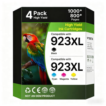 923 Ink Cartridges Combo Pack: Replacement for HP 923 Ink Cartridges | Black Cyan Magenta Yellow Ink Cartridges (4-Pack) Works with HP OfficeJet Pro 8130e 8135e 8138e 8139e 8125e 8122e 8120 8124e