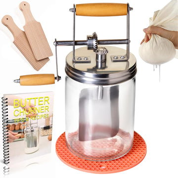 Butter Churner Hand Crank Mason Jar Homemade Butter Churn Kit Machine