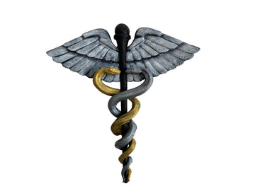 Elegant Caduceus Wall Decor - Timeless Symbol of Healing and Medicine - Exquisitely Crafted 23 x 25 cm Art Piece - Ideal Gift for Doctors, Medical Professionals, and Healthcare Enthusiasts