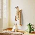 Cat Wall Scratcher Post- 35" Thicker Columns Wall Mounted Rubber Wood Sisal Scratching Post Furniture for Large Cats and Kittens