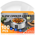 100 Pack Slow Cooker Liners, Large Size 13"x 21" Cooking Bags Disposable Pot Liners, Plastic Slow Cooker Bags Fits 3-8 Quarts, BPA Free, Suitable for Oval & Round Pot